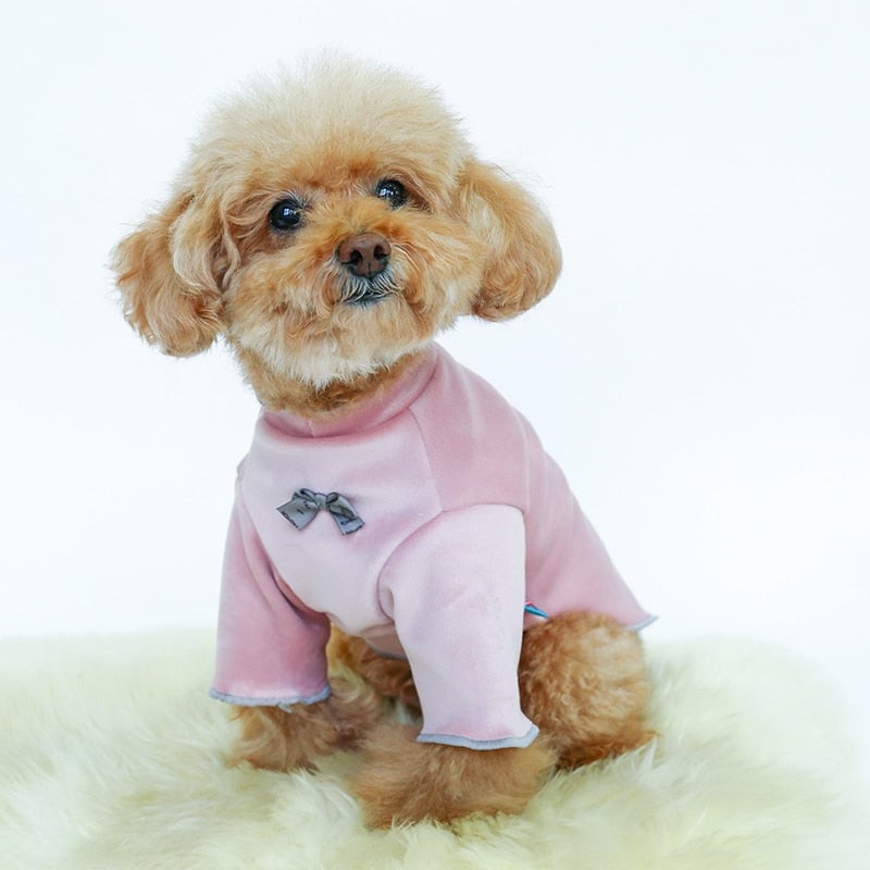 Bowknot Velvet Dog Clothes