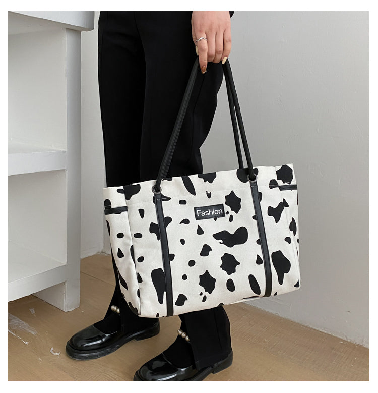 Cow canvas shoulder bag KF82222