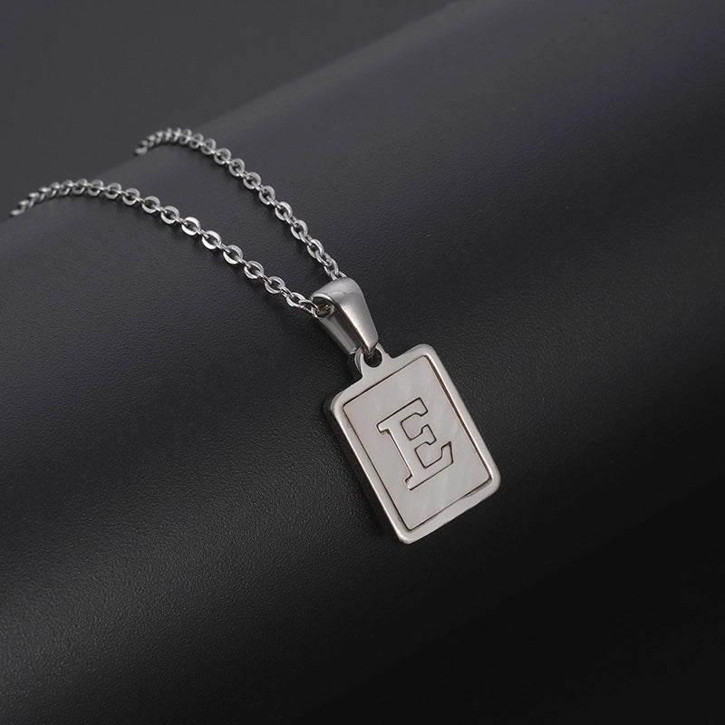 Minimalist Letter Rectangle 304 Stainless Steel Titanium Steel Shell 18K Gold Plated Plating Pendant Necklace