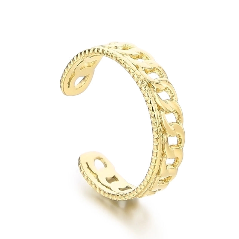 Minimalist Solid Color Titanium Steel 18K Gold Plated Polishing Open Rings