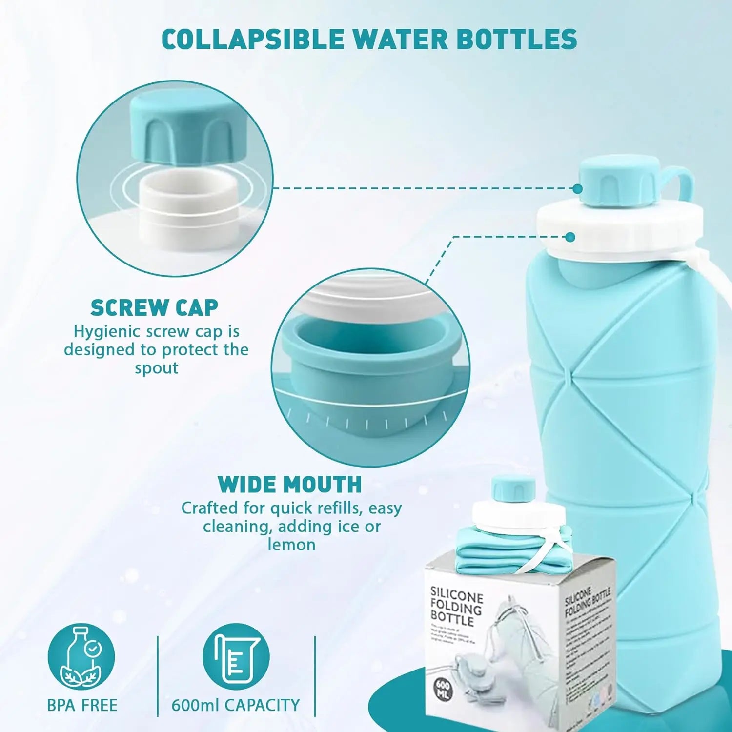 Collapsible Sports Water Bottle