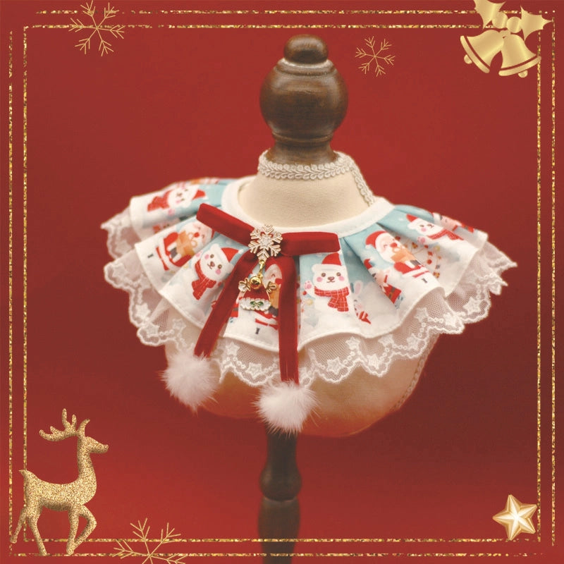 Cute Christmas Bow Knot Snowman Pet Accessories