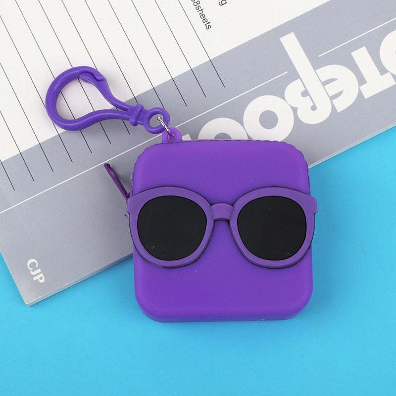 20 Pieces New Cartoon Silicone Change Storage Bag Silicone Data Cable Storage Bag Children's Points Card Storage Bag
