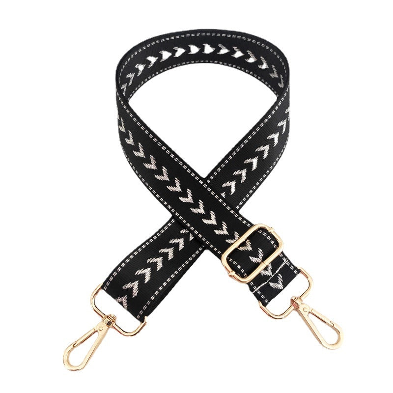 New Nylon Silver String Arrow Wide Shoulder Strap Adjustable Shoulder Crossbody Women Bag Accessories Bag Strap Replacement Long Strap