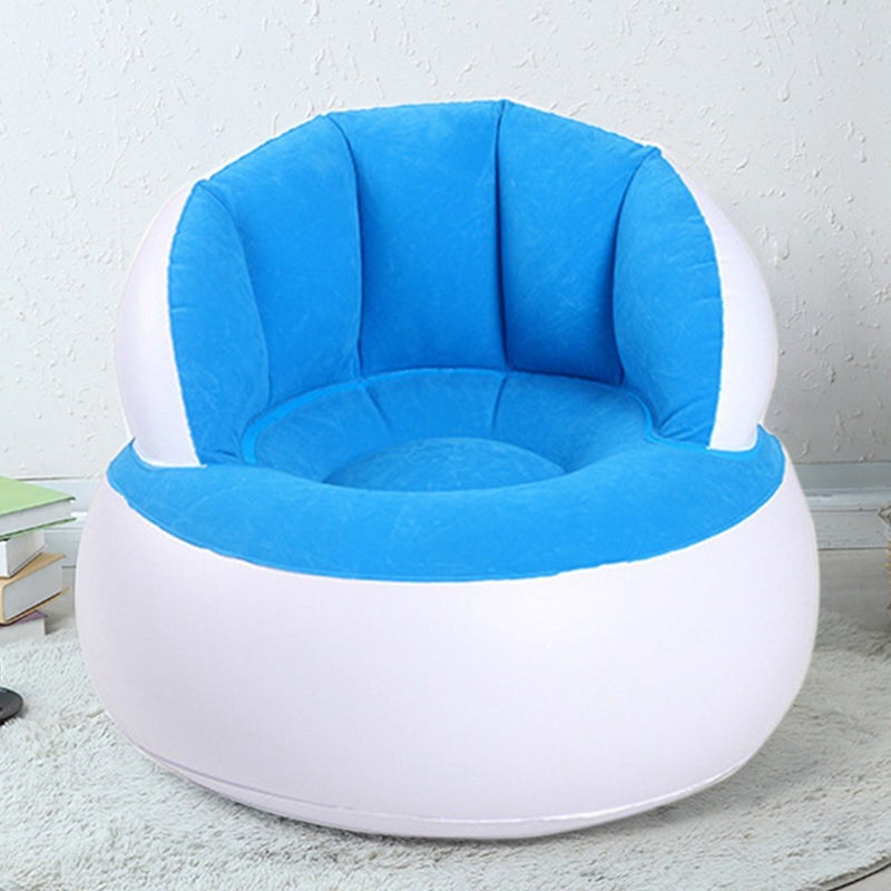 Comfortable Chair Pouf with Backrest.Inflatable Chair Sofa Cushion for Kids.Portable.Single Flocked Lightweight Camping Relaxing Seat