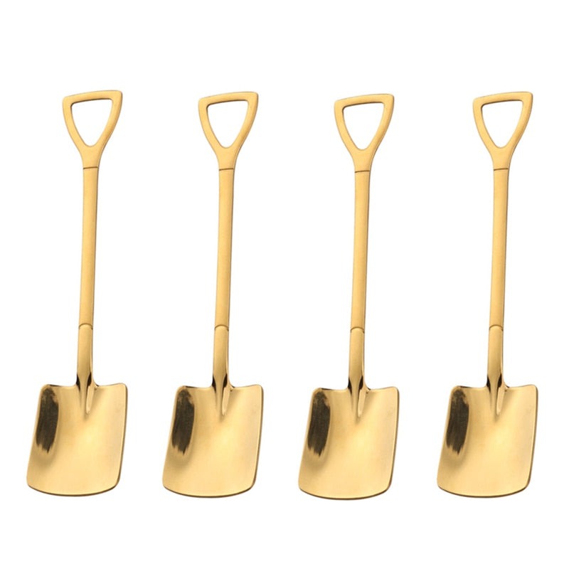 4-piece Stainless Steel Shovel Teaspoon Set