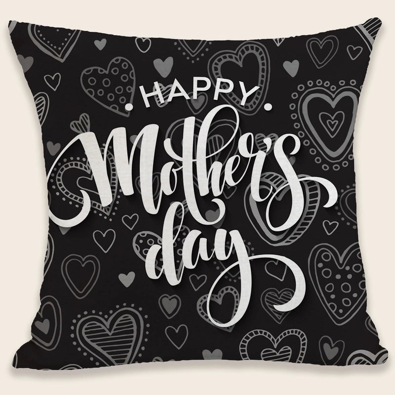 Mama Minimalist Classic Style Letter Plush Pillow Cases
