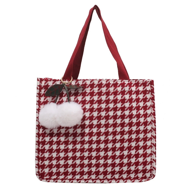 Women's Large Canvas  Vintage Style Square Open Shoulder Bag Tote Bag