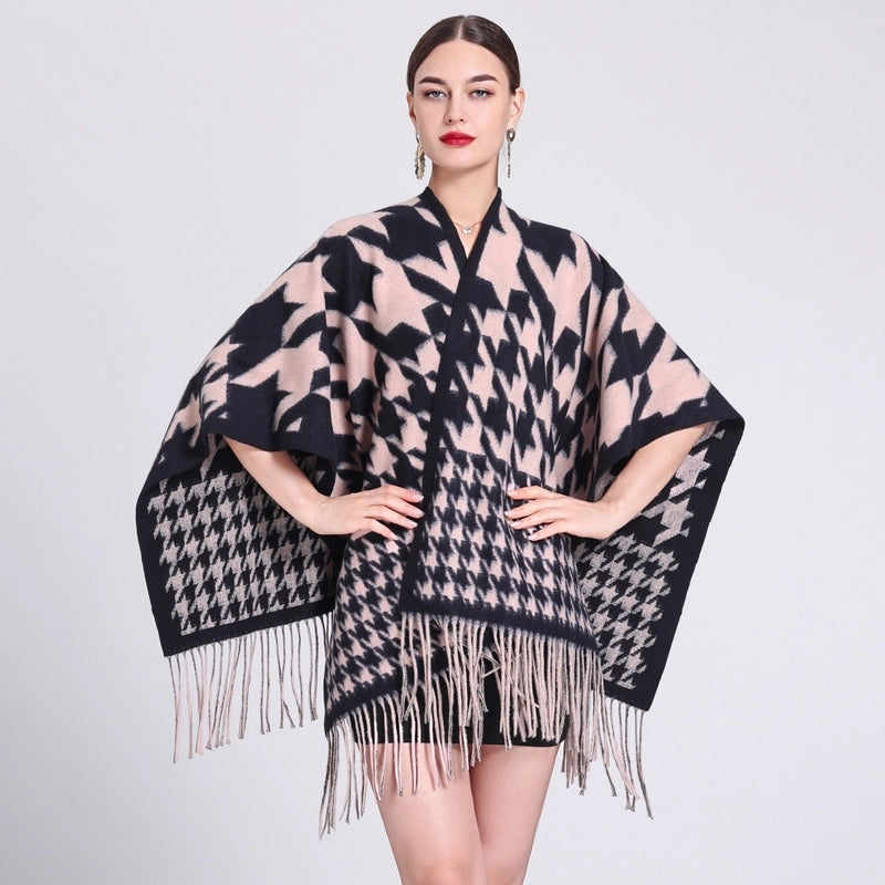 Women's Streetwear Plaid Blended Shawl