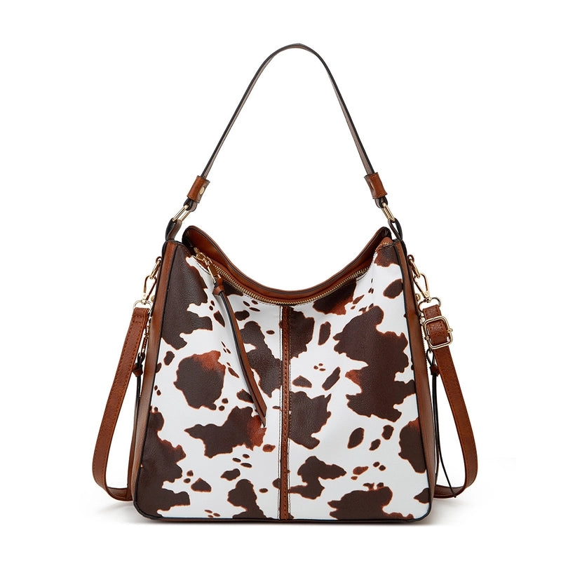 Women's All Seasons Pu Leather Leopard Streetwear Square Zipper Shoulder Bag