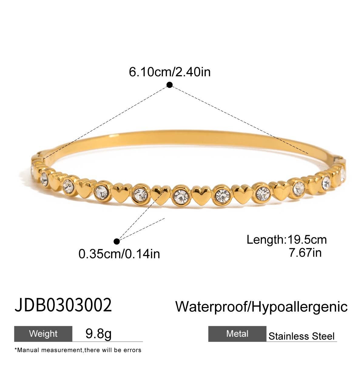 Jie Ding Stainless Steel Love Bracelet 18K Gold Hand Jewelry Titanium Steel