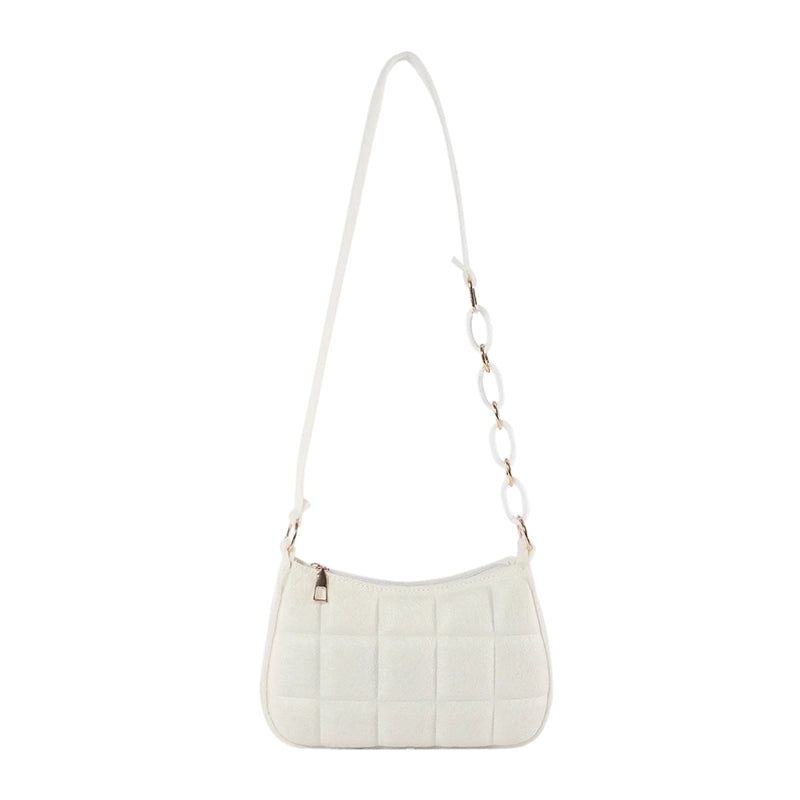 Women's Woolen Solid Color Basic Vintage Style Square Zipper Shoulder Bag Crossbody Bag