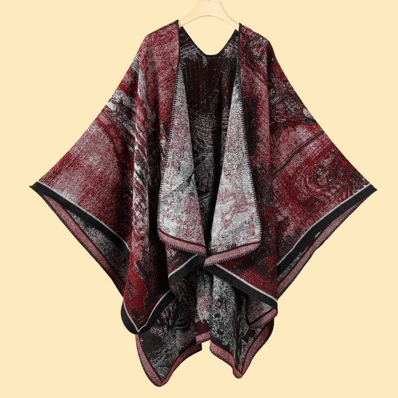 Women's Retro Graffiti Polyester Acrylic Oil Painting Shawl