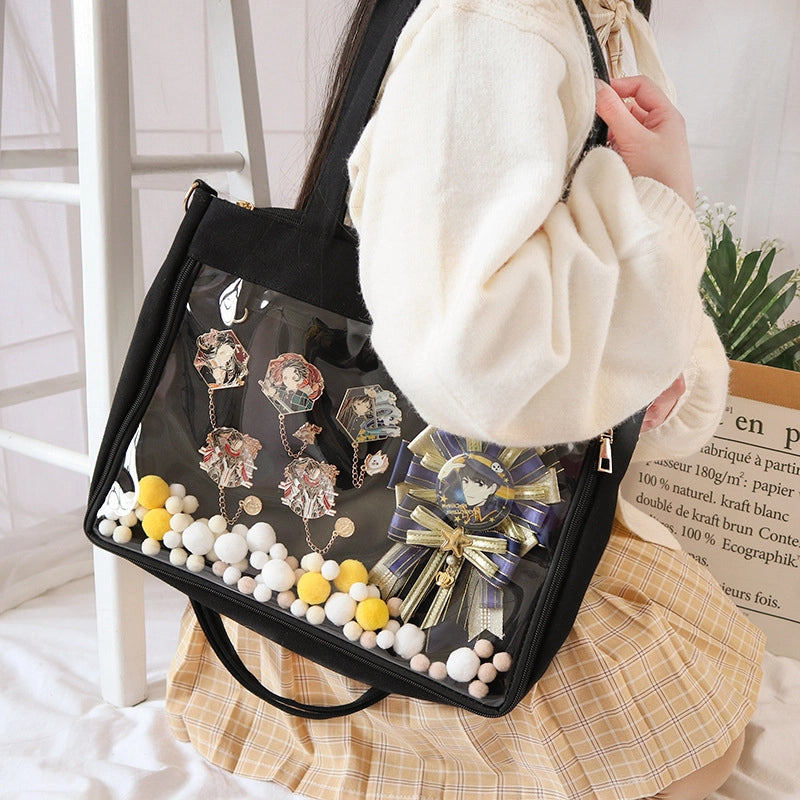 Women's Medium PVC Solid Color Classic Style Square Zipper Shoulder Bag