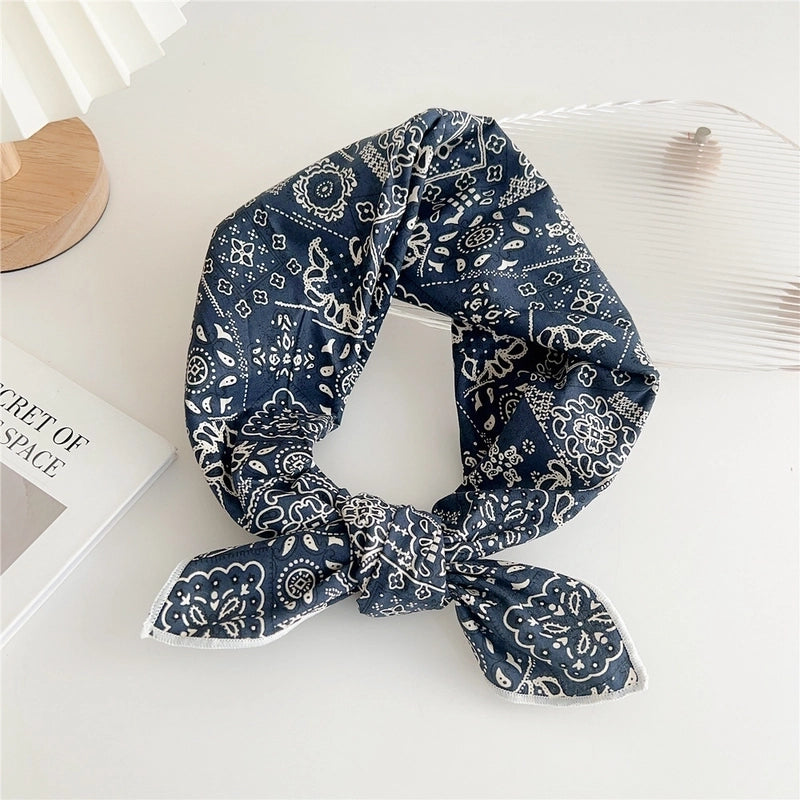 Women's Minimalist Flower Cotton And Linen Printing Scarf