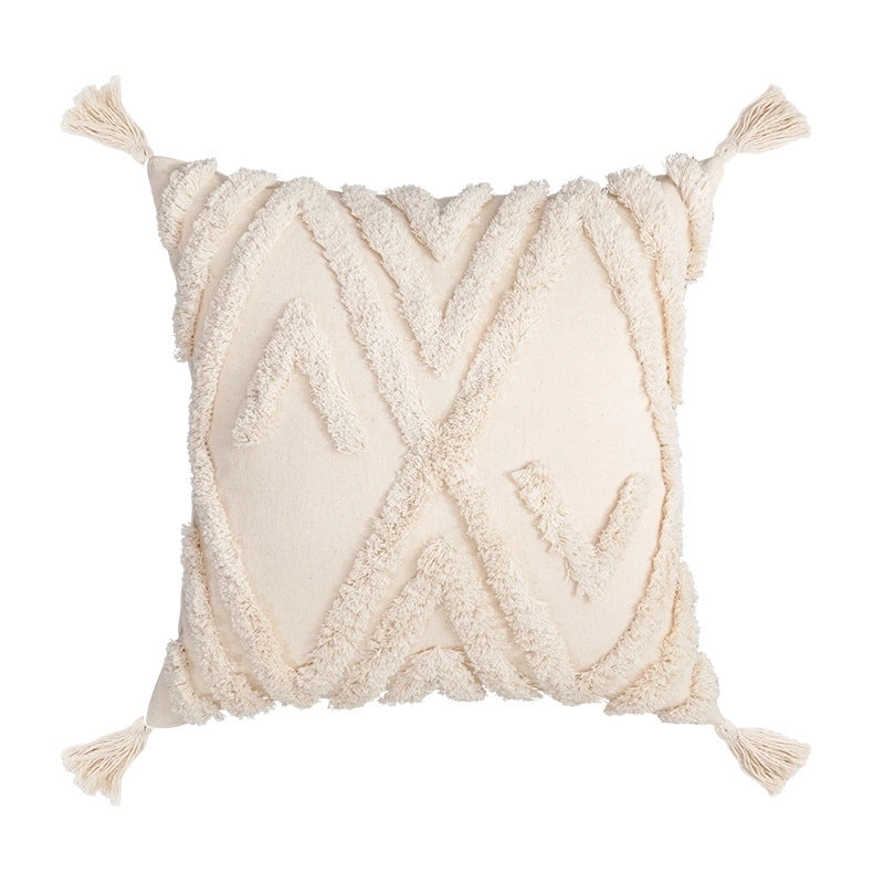 Bohemian Fashion Cotton Tufted Embroidered Pillowcase Sofa Cushion