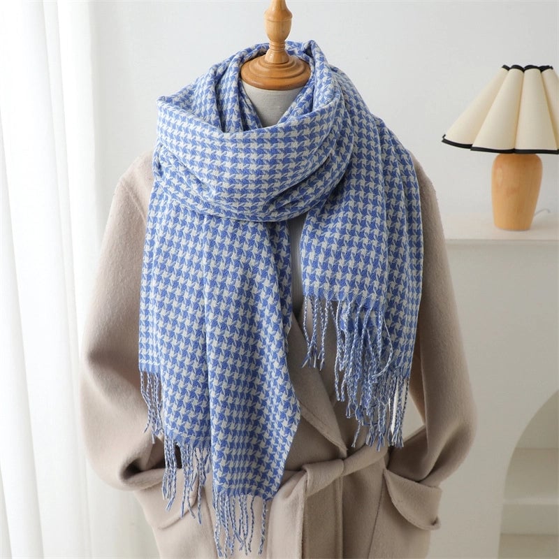 Women's Elegant Basic Lady Tassel Imitation Cashmere Polyester Scarf