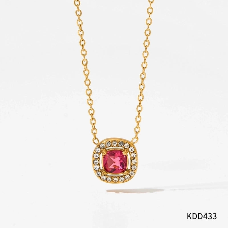 304 Stainless Steel Titanium Steel 16K Gold Plated White Gold Plated Gold Plated Classic Style Plating Inlay Square Zircon Bracelets Earrings Necklace