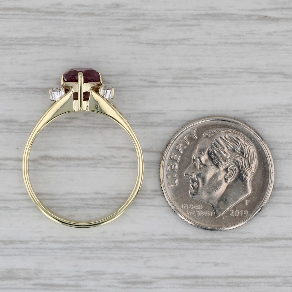 1.35ctw Pear Ruby Diamond Ring 14k Yellow Gold Size 6.5