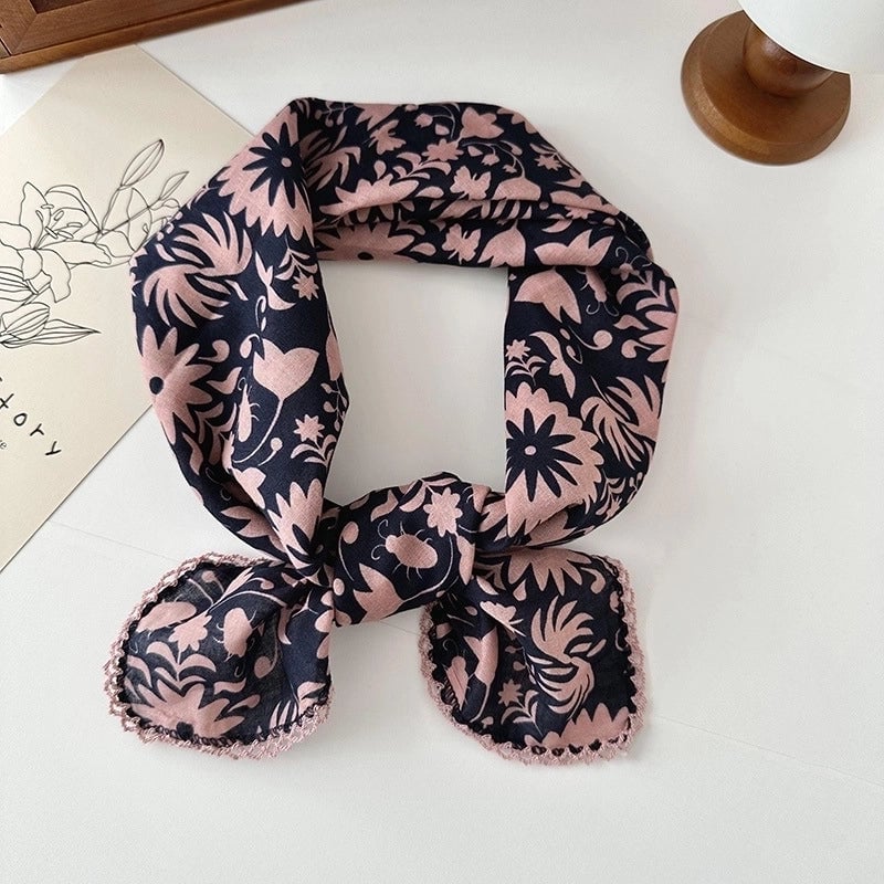Women's Elegant Sweet Printing Cotton And Linen Silk Scarf