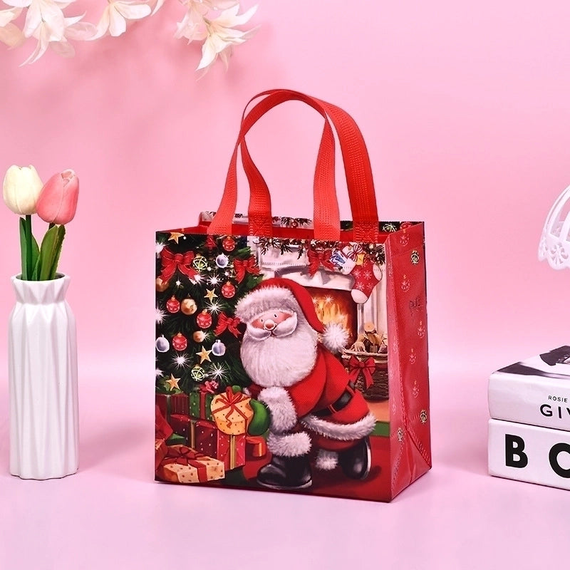 Hot Sale Christmas Non Woven Bag Christmas Cottage Tote Shopping Gifts Student Supplies Storage Bag