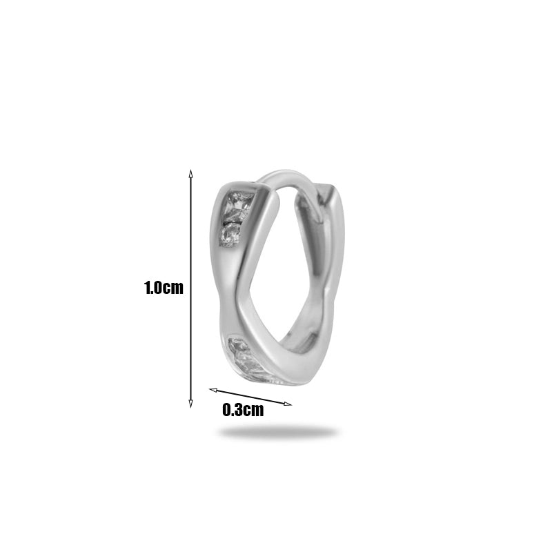 1 Piece Minimalist Classic Style Geometric Plating Inlay Copper Zircon 18k Gold Plated Ear Studs