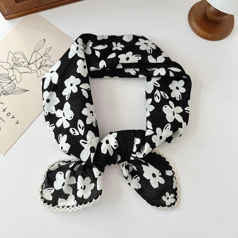 Women's Elegant Sweet Printing Cotton And Linen Silk Scarf
