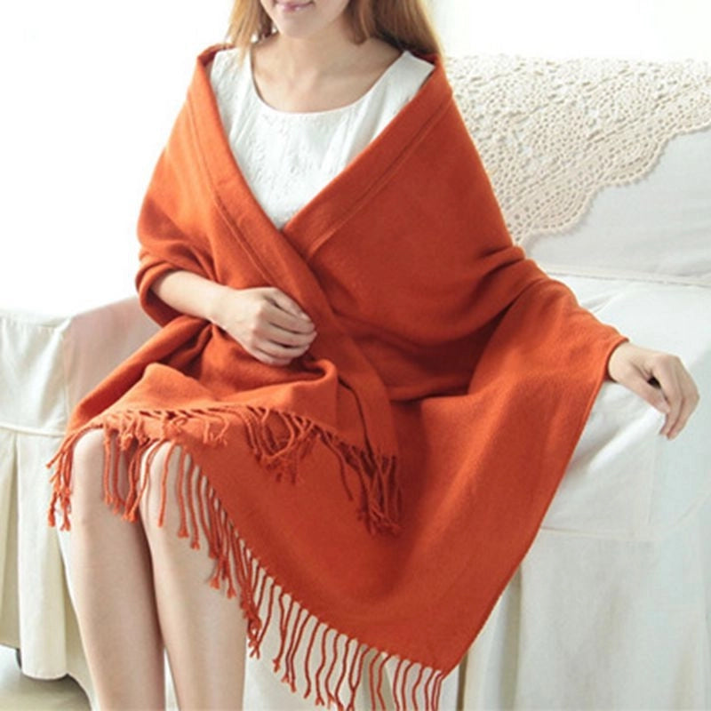 Plaid Scarf Women's Winter Versatile Student Scarf Cashmere Tassel Dual-use Warm Plaid Shawl