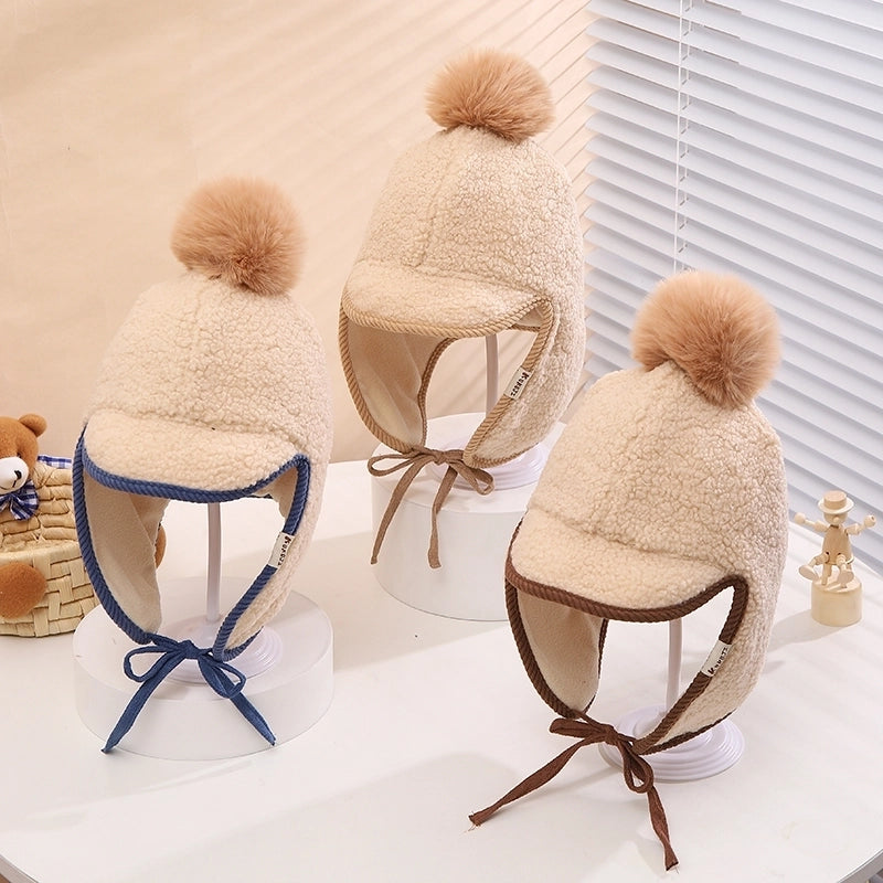 Children Unisex Cute Minimalist Color Block Trapper Hat