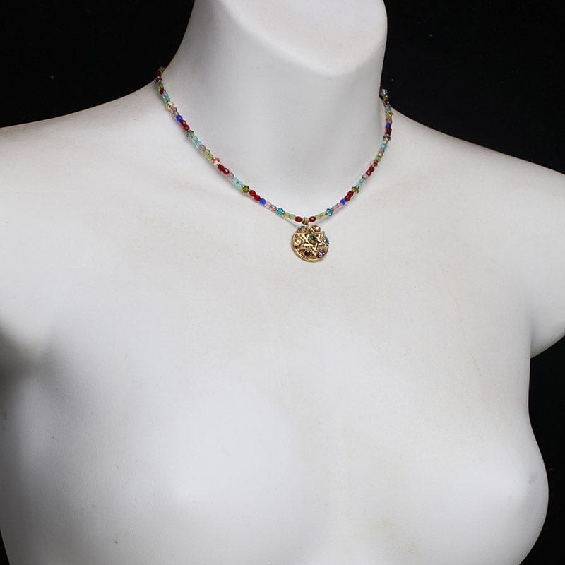 Multicolor Star of David Crystal Necklace