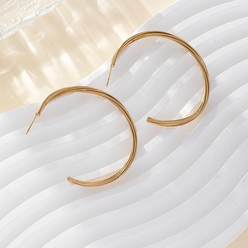 2 Pieces Elegant Lady Round Flower Snake Plating 316 Stainless Steel  Titanium Steel 18K Gold Plated Drop Earrings