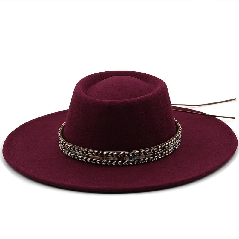 Fashion Ethnic Autumn And Winter Men's And Women's Couple Broad-brimmed Hat