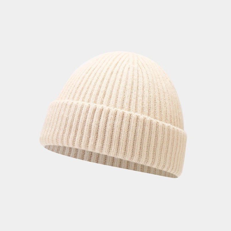 Unisex Basic Minimalist Solid Color Eaveless Wool Cap