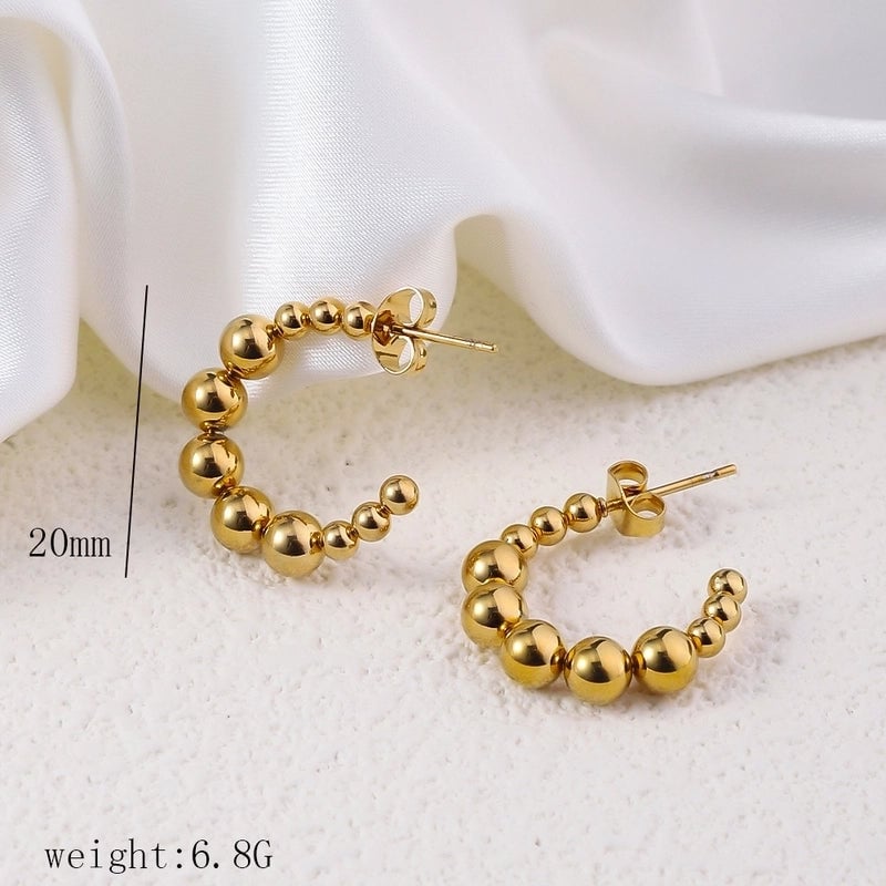 12 Pieces Minimalist Commute Geometric Heart Shape Plating Titanium Steel Drop Earrings Earrings Ear Studs