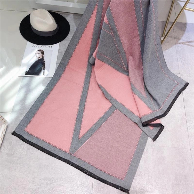 Women's Basic Minimalist Color Block Imitation Cashmere Printing Scarf