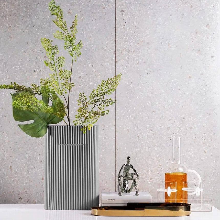 Lines Porcelain Vase - Grey