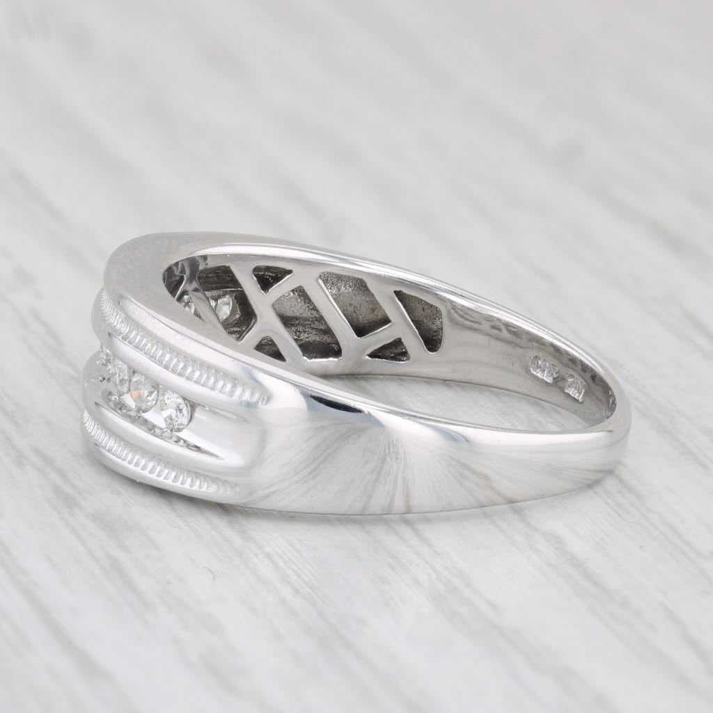 0.20ctw Diamond Men's Wedding Band 10k White Gold Size 11.25 Ring