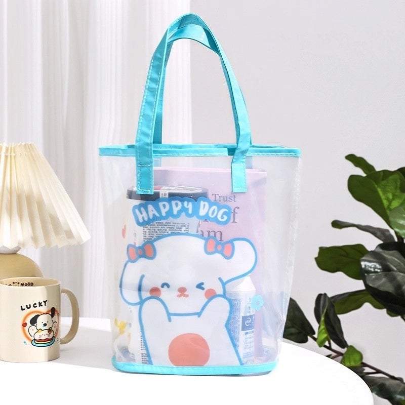 2 Pieces Cute Animal Cartoon Letter Pvc Shopping Bags