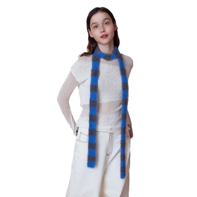 Women's Elegant Basic Color Block Nylon Scarf