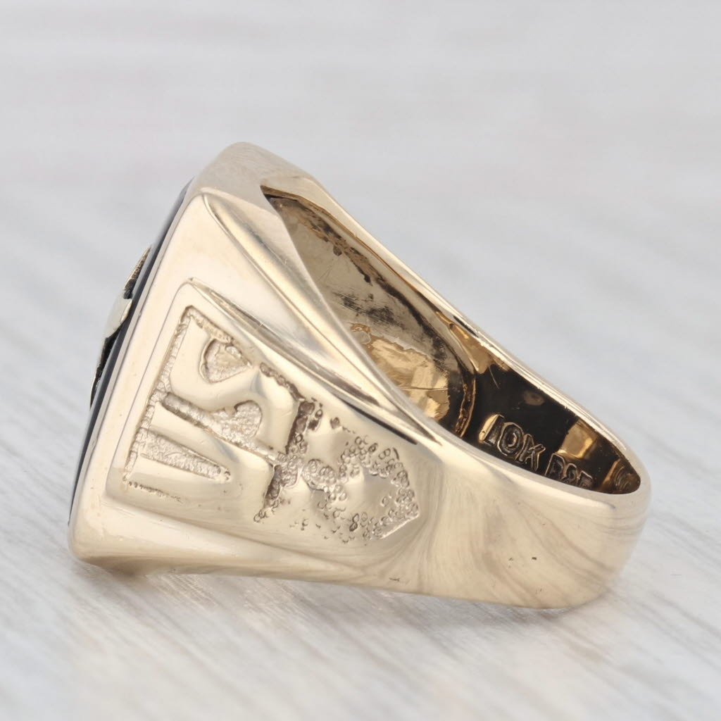 Vintage Air Force Onyx Signet Ring 10k Yellow Gold Size 8.5 US Military