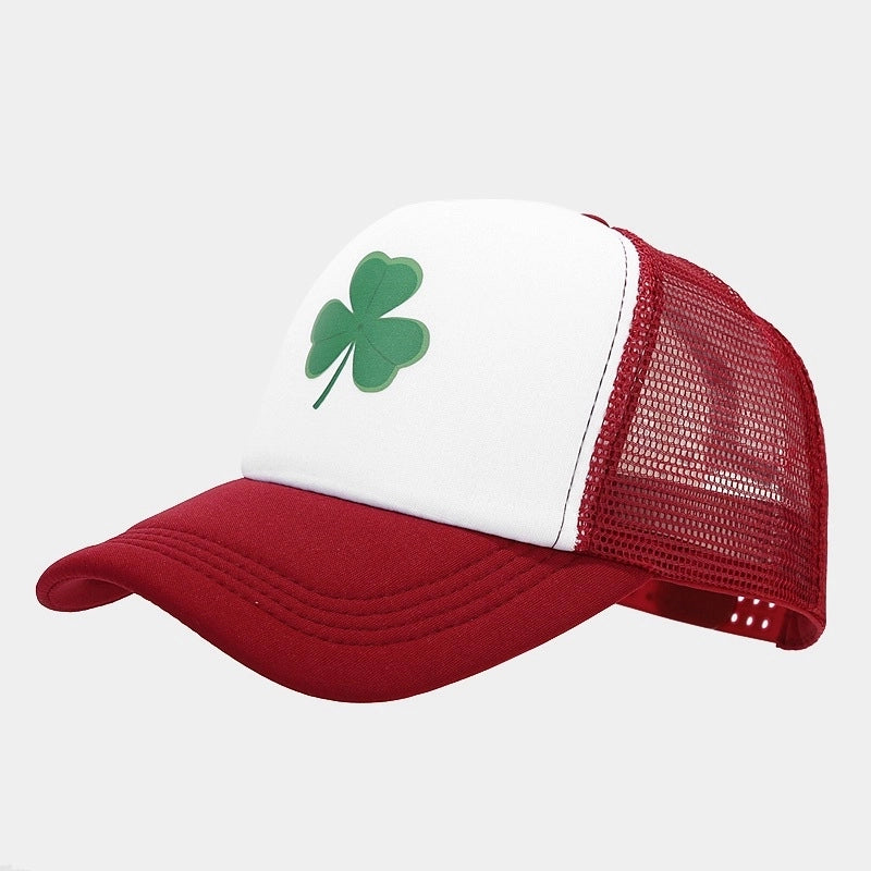 Popular Clover Pattern Spring And Summer Breathable Quick-drying Cap Outdoor Sunshade Sunscreen Mesh Baseball Cap