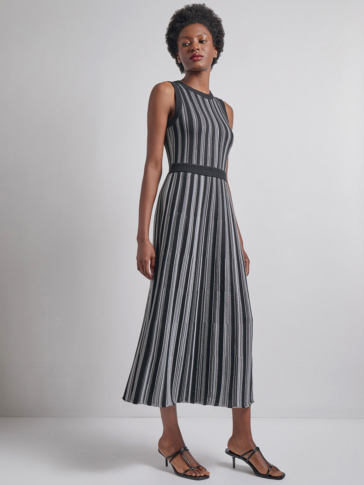 Sleeveless Soft Ribbed Knit Belted Maxi Dress - Modern Fit