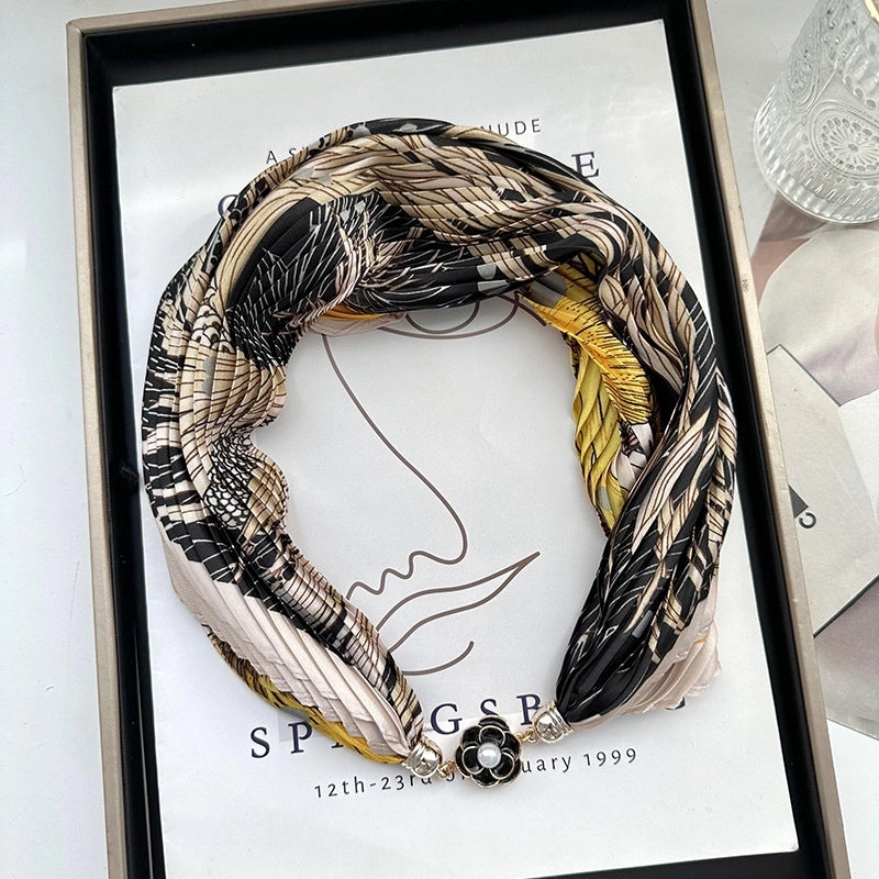 Women's Cute Sweet Minimalist Color Block Polyester Printing Silk Scarf