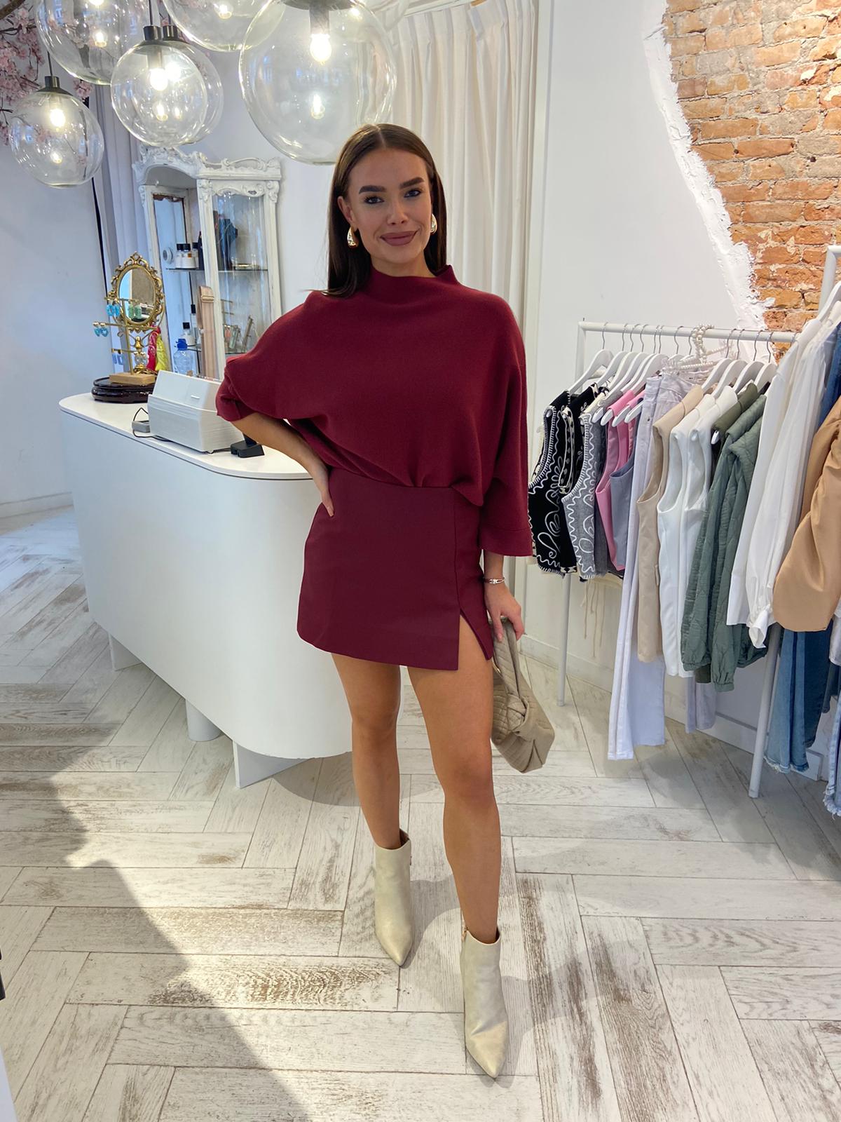 Katy short sleeve sweater bordeaux