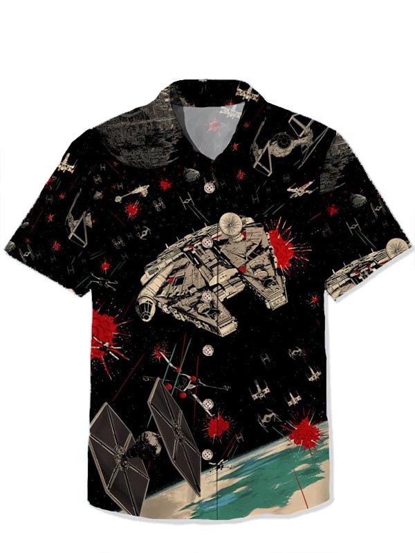 Space Vacation Short Sleeve Pocket Shir