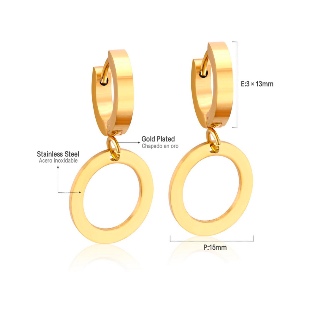 Dangled circle hoops - Gold