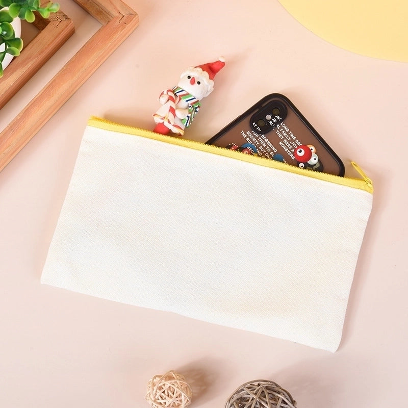 10 Pieces In Stock Blank Canvas Zipper Bag Canvas Cosmetic Bag Zipper Pencil Bag Canvas Bag Custom