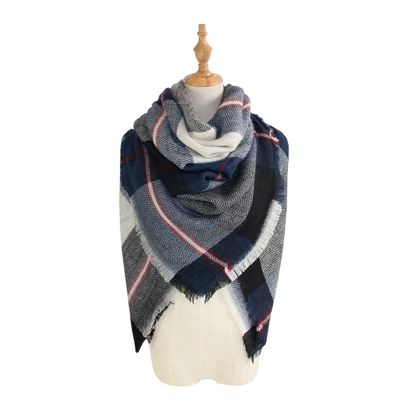 Autumn And Winter Plaid Square Extensive Warm Cashmere Scarf Women's Scarf