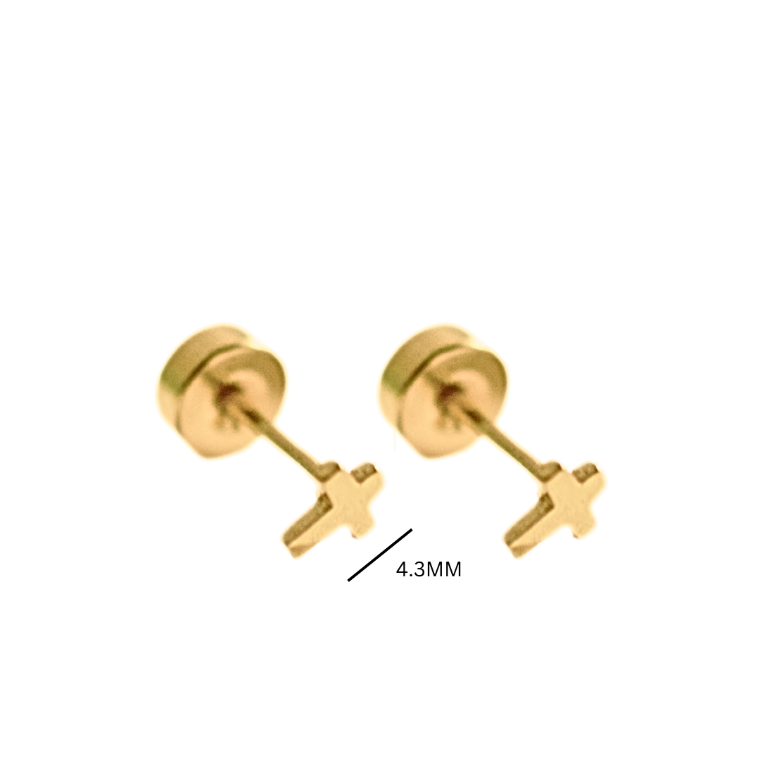 Tiny cross studs - Gold