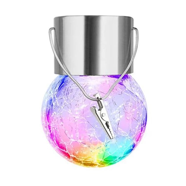 🔥🔥🔥Multicolor Crackle Glass Hanging Solar Lights